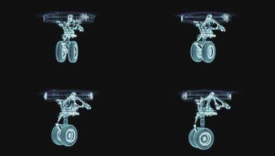 飞机起落架线框高清在线视频素材下载