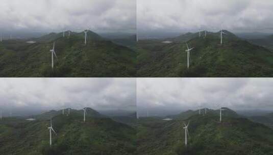 山地上的发电风车高清在线视频素材下载