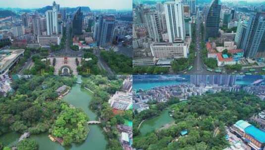 柳州城市多建筑航拍系列高清在线视频素材下载