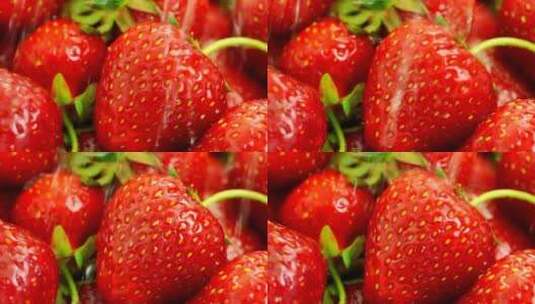 近距离清洗草莓高清在线视频素材下载