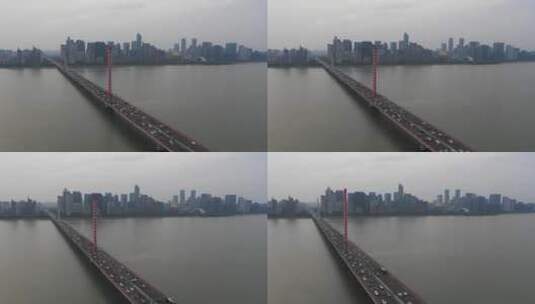 航拍杭州复兴大桥高清在线视频素材下载