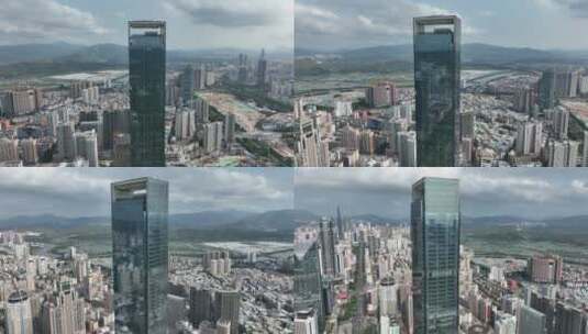 深圳市福田区汉国大厦航拍视频高清在线视频素材下载