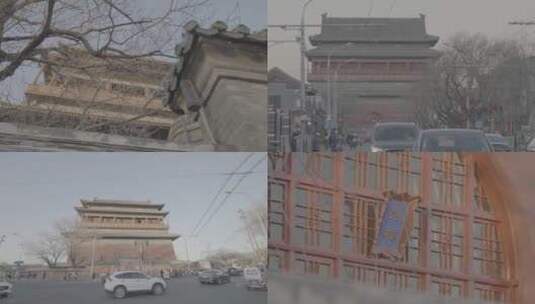 老北京鼓楼大街log未调色高清在线视频素材下载