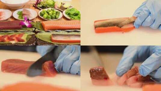 寿司食材处理高清在线视频素材下载