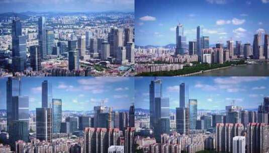 航拍广州国际金融城高清在线视频素材下载