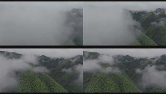 安徽黄山市黟县雨后云雾缭绕自然风光航拍4k高清在线视频素材下载