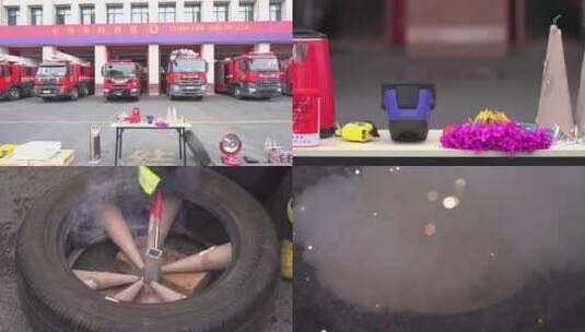 消防警示烟花火焰危害实验6高清在线视频素材下载
