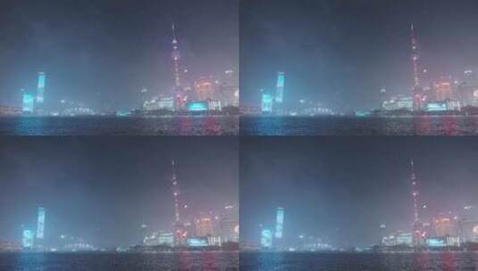 上海北外滩和黄浦江陆家嘴夜景高清在线视频素材下载