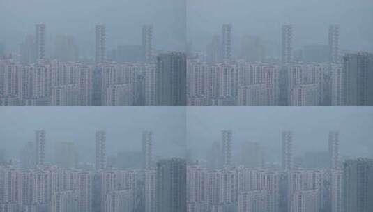 傍晚城市雾霾高清在线视频素材下载