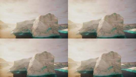 漂浮在水体顶部的大冰山高清在线视频素材下载