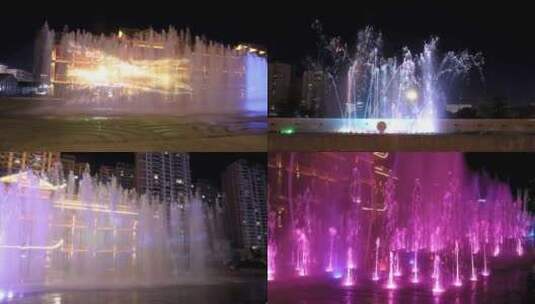 威宁县水景公园灯光音乐喷泉高清在线视频素材下载