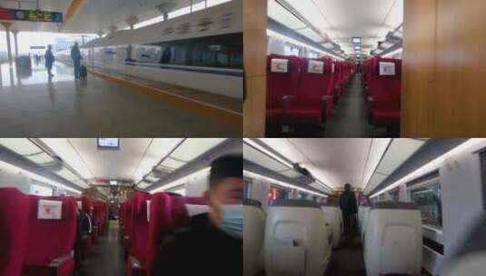 高铁动车火车春运乘客乘车车厢视频素材高清在线视频素材下载