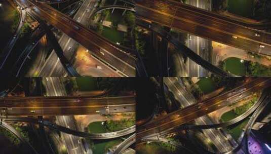 城市立交桥车辆车流夜景高清在线视频素材下载