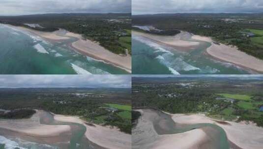 澳大利亚新南威尔士州贝隆吉尔海滩和贝隆吉高清在线视频素材下载