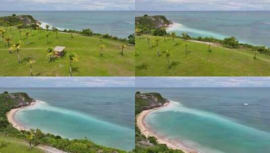 巴西巴伊亚港的镜像海滩。田园诗般的海滩。高清在线视频素材下载