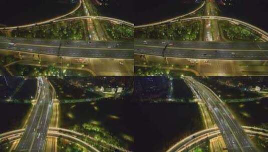 杭州萧山区立交桥夜景视频素材高清在线视频素材下载