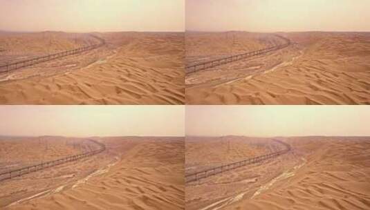 敦煌沙漠沙尘暴航拍高清在线视频素材下载