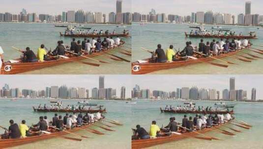 阿联酋迪拜划船比赛高清在线视频素材下载