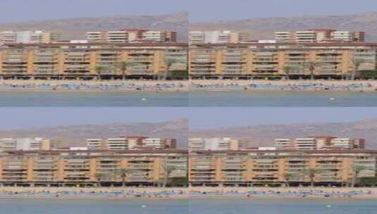 西班牙贝尼多姆镇的肖像镜头，展示了西海滩高清在线视频素材下载