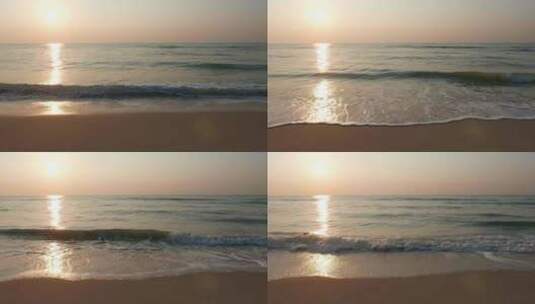 夕阳下的沙滩高清在线视频素材下载