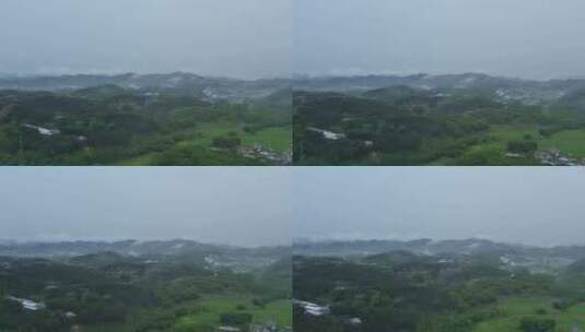 烟雨山城雨景小城下雨天高清在线视频素材下载