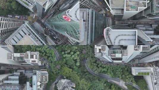 俯拍香港高楼建筑高清在线视频素材下载