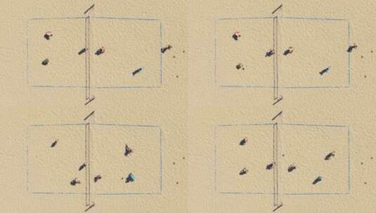 加利福尼亚州洛杉矶圣莫尼卡海滩上打排球的高清在线视频素材下载