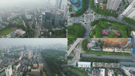 航拍湖北宜昌城市交通道路高清在线视频素材下载