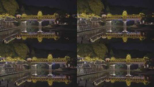皇都侗文化村夜景高清在线视频素材下载