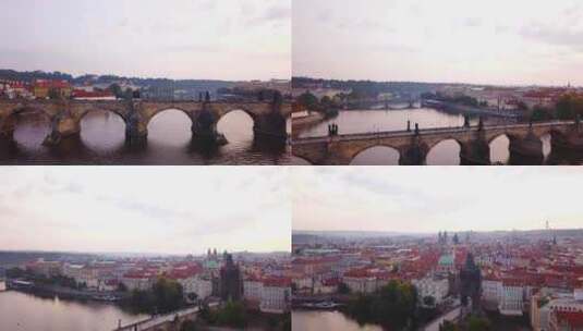 捷克布拉格中部的日出高清在线视频素材下载