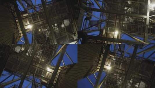 火电厂夜景 火力发电 重工业工厂高清在线视频素材下载