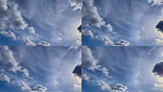 蓝天大白云蓬松蓬松的云积云云景延时夏季蓝高清在线视频素材下载