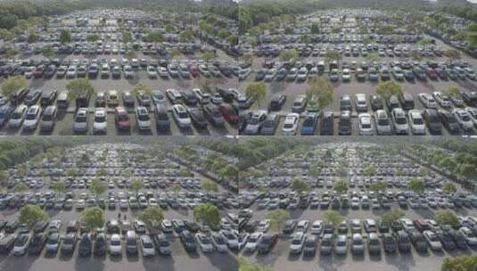 「有版权」原创航拍LOG3大型停车场4K-2-1高清在线视频素材下载