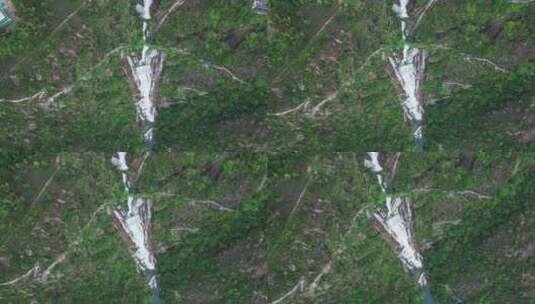 航拍浙江台州市天台山风景区大瀑布琼台景区高清在线视频素材下载