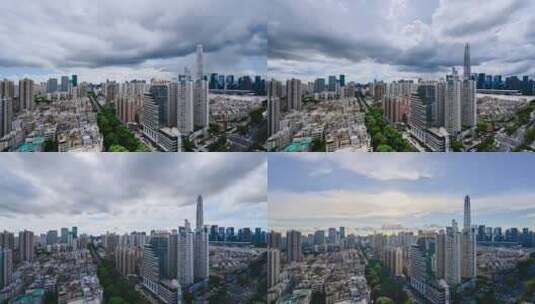 深圳天气城市风光阴雨天晴天云彩云迹繁华天高清在线视频素材下载