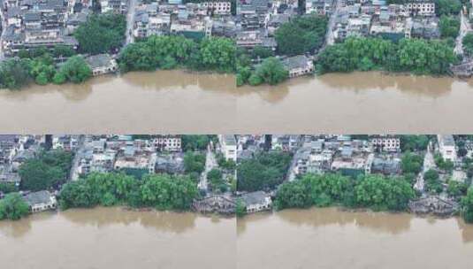 洪水袭击城市村庄灾害高清在线视频素材下载