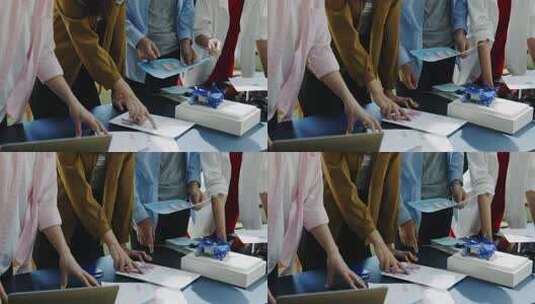 亚洲年轻商人小组在办公室有讨论会议高清在线视频素材下载