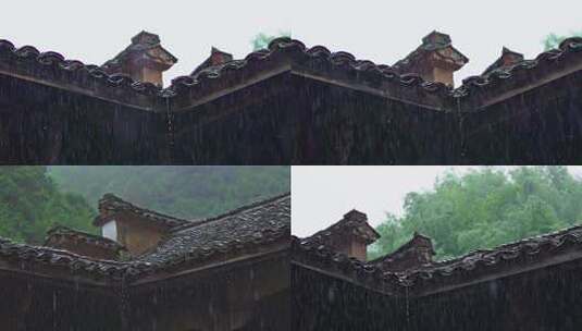 下雨的屋檐高清在线视频素材下载