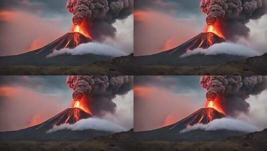 火山喷发壮丽自然景观高清在线视频素材下载