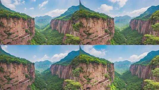 河南林州太行山万仙山景区郭亮村峡谷高清在线视频素材下载