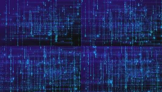 二进制数字雨信息流纵横交错高清在线视频素材下载