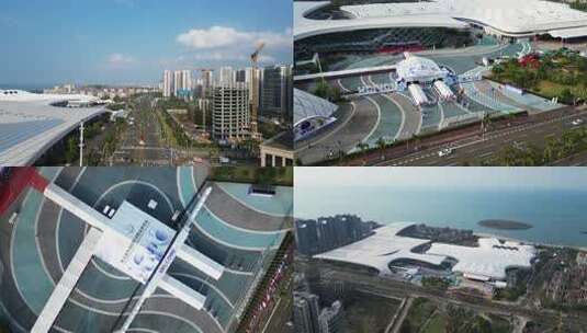 2025海口消博会航拍素材高清在线视频素材下载