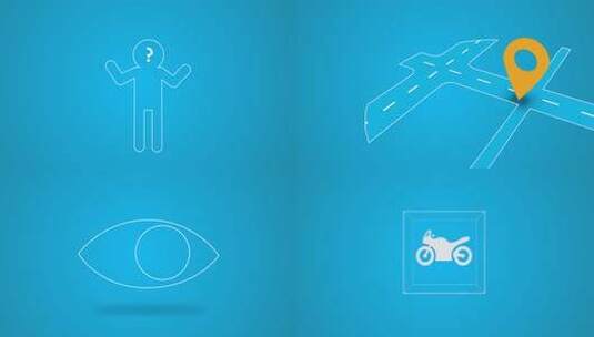 蓝色背景人物轮廓动画素材高清在线视频素材下载