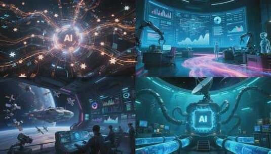 AI大数据科技网络创意感场景高清在线视频素材下载