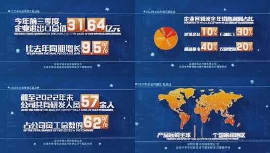 蓝色科技感企业数据高清AE视频素材下载