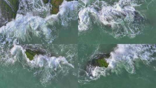 海浪拍打礁石 大海 浪花 惊涛拍岸高清在线视频素材下载