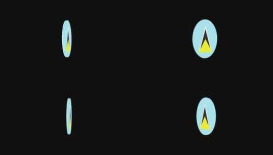 圣卢西亚国旗3d图标高清在线视频素材下载