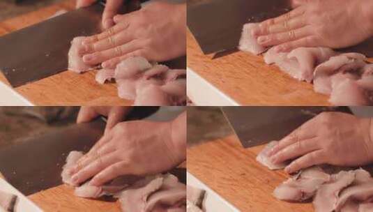 切鱼切肉切鱼肉高清在线视频素材下载