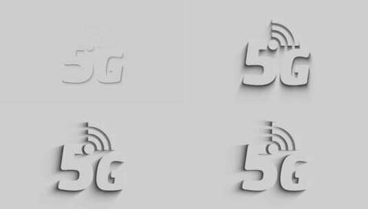 5G高速手机网络符号3d带阴影高清在线视频素材下载