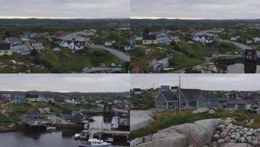 早上，佩吉湾的城镇和港口的近距离和向后拍高清在线视频素材下载